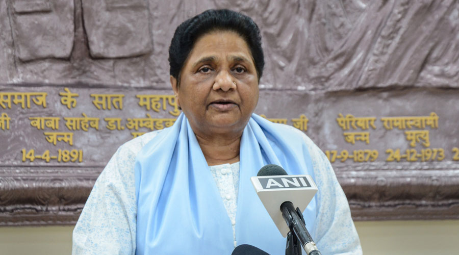 BSP President Mayawati addresses a press conference in Lucknow on Wednesday