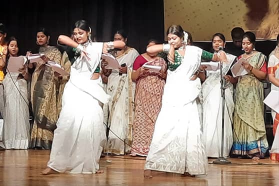 Students danced to various Rabindrasangeets.  