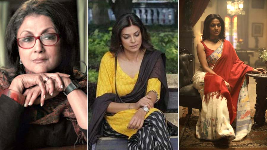 Aparna’s statement glasses in 'Chotushkone', Sushmita’s cotton prints in 'Nirbaak' and Azmeri’s Dhakai weave in 'REKKA'
