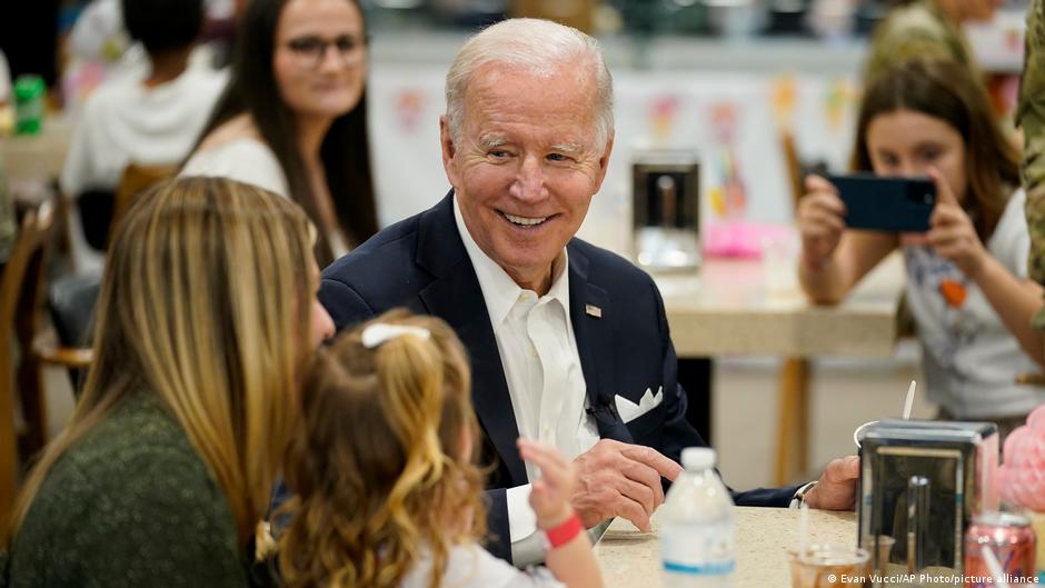 Biden mingled with US troops and their families at Osan military base in South Korea