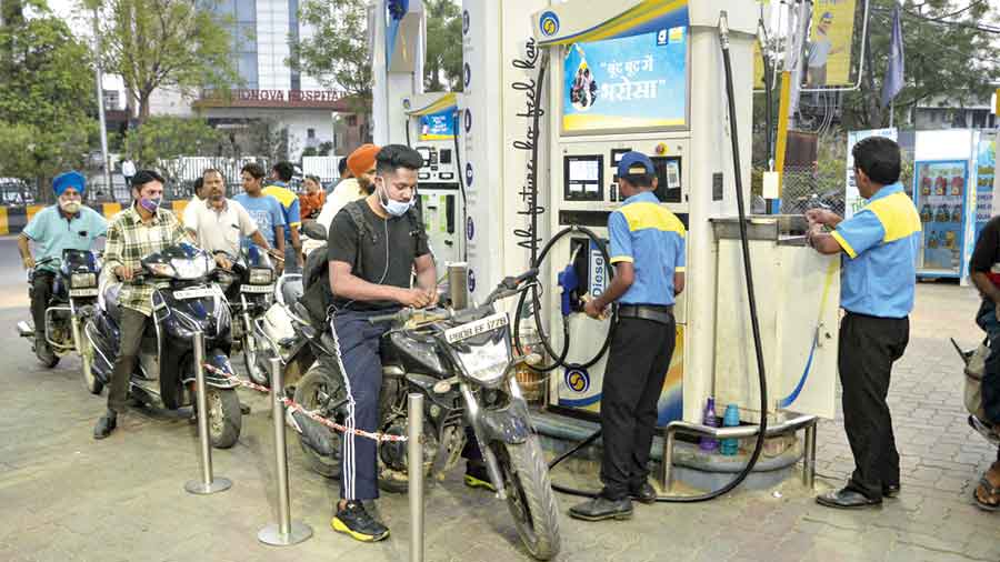 The government reduced the excise duties on petrol by Rs 8 per litre and diesel Rs 6, which it said would reduce revenues by Rs 1 lakh crore.