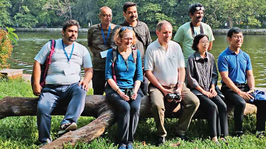 The group at Rabindra Sarobar on Friday morning
