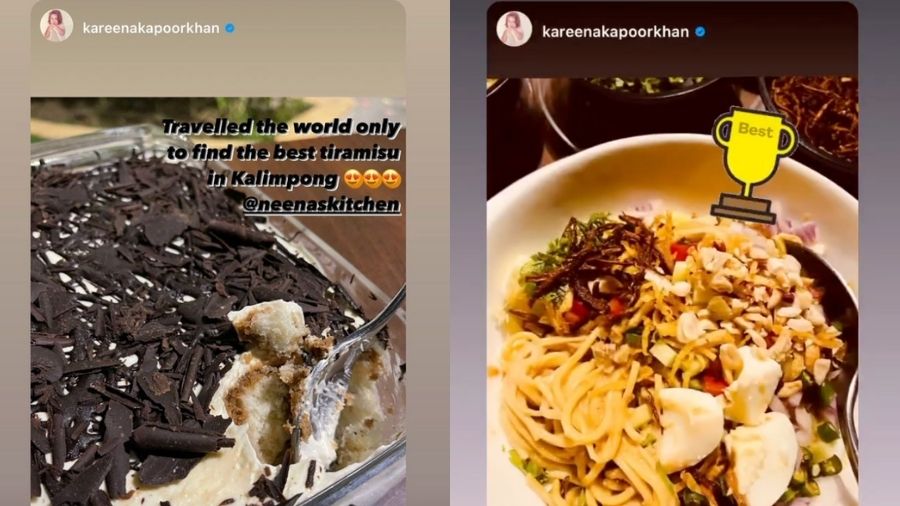 “Travelled the world only to find the best tiramisu in Kalimpong,” shared Kareena on her Instagram story