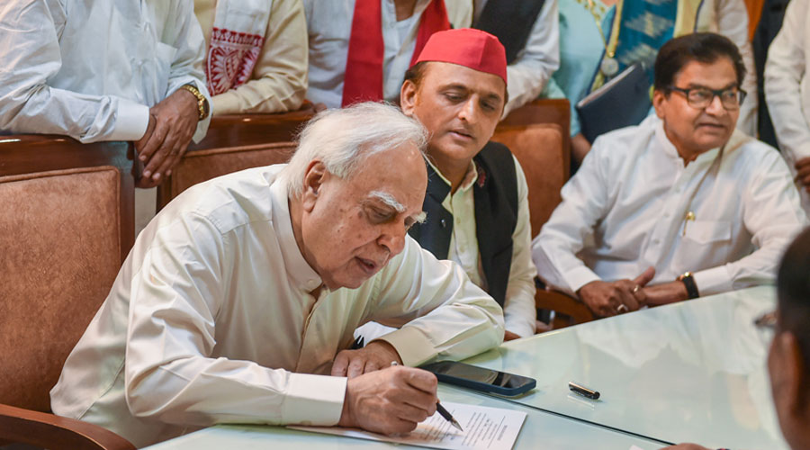 Kapil Sibal left the Congress on Wednesday in a bid to enter the Rajya Sabha backed by the Samajwadi Party