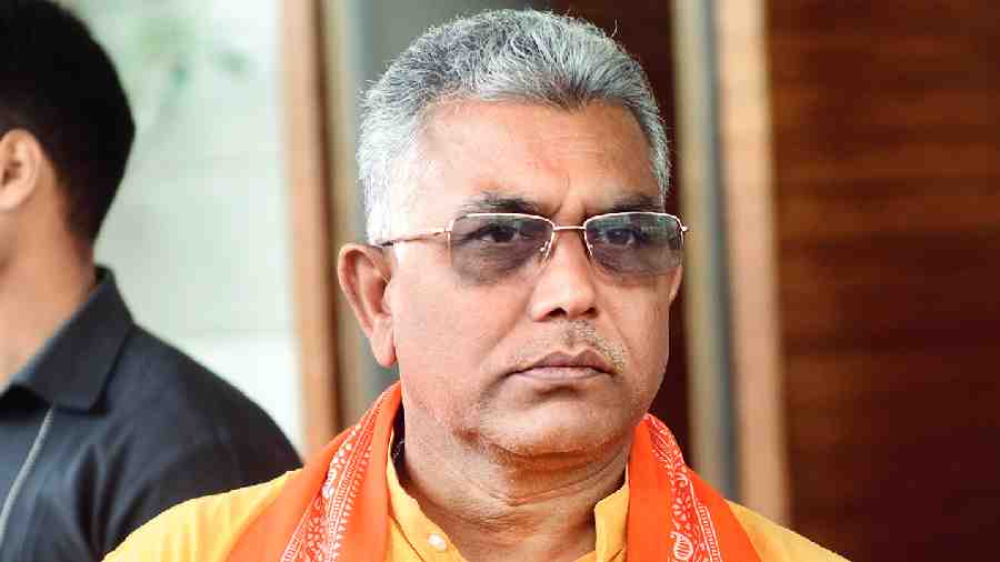 Mahua Moitra with West Bengal BJP President Dilip Ghosh at Parliament  News Photo - Getty Images