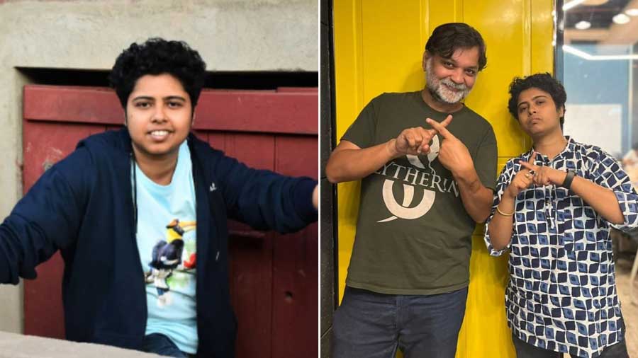 (Left) Jhilam Gupta has raked up 447,000 followers on Facebook; the digital creator with Srijit Mukherji