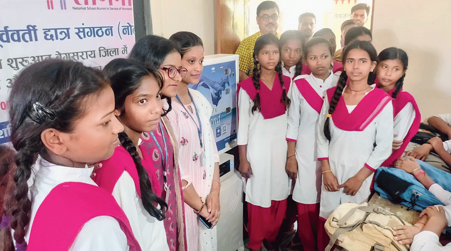 A sanitary pads vending machine and incinerator at the Snehkul Public High School in Ranchi. 