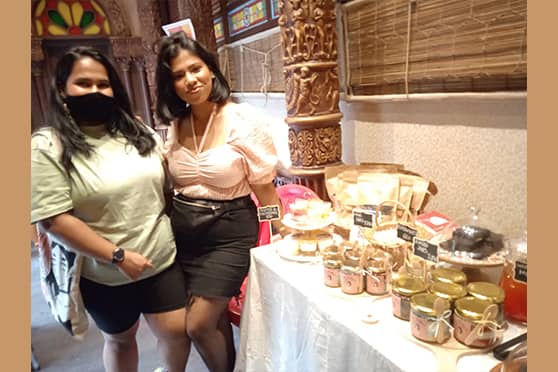 Isha Pal, a Class XII student at GD Birla Centre for Education, and her sister Ishita sold baked goodies like brownies, donuts, mousse cheesecakes and cookies. The duo run a start-up, The Bakery Next Door, which they plan to expand to a physical store. 