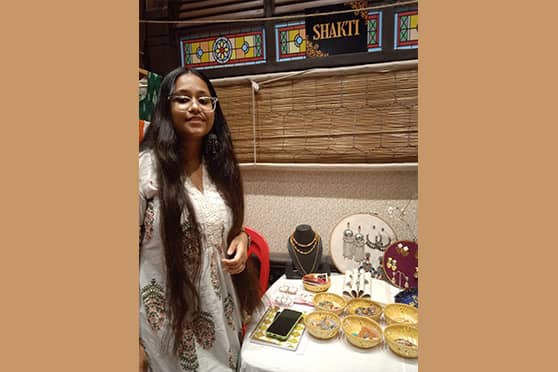Rudrani Bhattacharya, a Class XII student of Patha Bhavan, sold handmade jewellery under the brand name Shakti. “I used to make jewellery for myself and then started selling them. My crystal bracelets are the most popular,” said Rudrani, who started Shakti in 2020.  