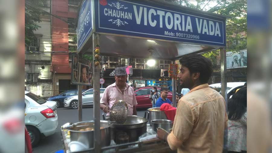 Rajender Prasad Chauhan whipping up his dynamite duo — moong dal and kanji vada