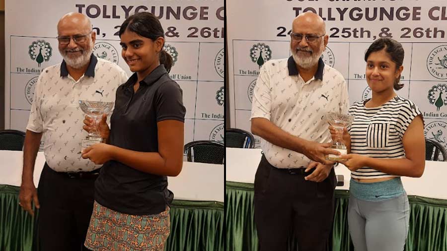 Anaahat Bindra and Zara Anand felicitated by Anil Bhargava