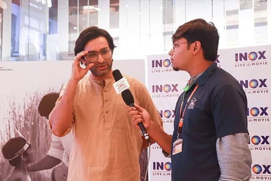 Actor Jeetu Kamal who plays the eponymous character of Aparajito Ray, in conversation with an EIILM-Kolkata student.