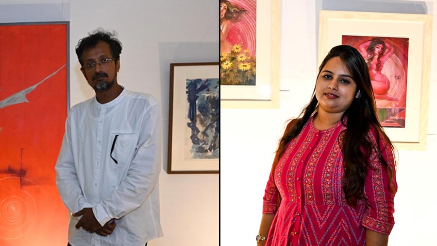 Artists Debajyoti Roy and Sharmila Paul were among those who exhibited their artwork at the event