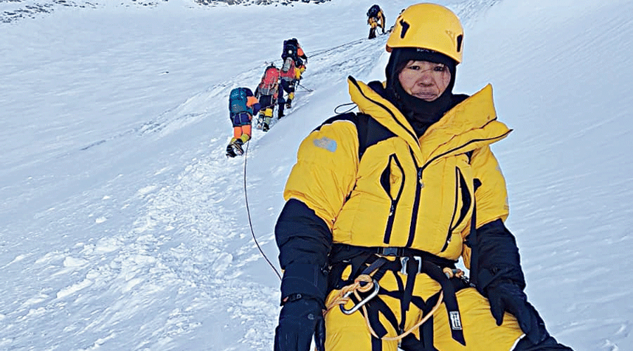 Asmita Dorjee at the south summit.