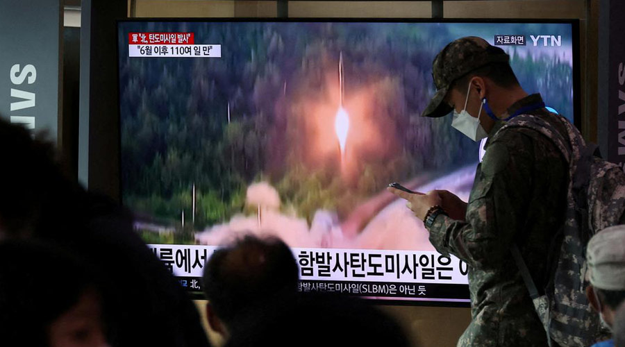 The missile launch comes just hours after Pyongyang issues threats to Washington and Seoul to halt joint military exercises around the peninsula.