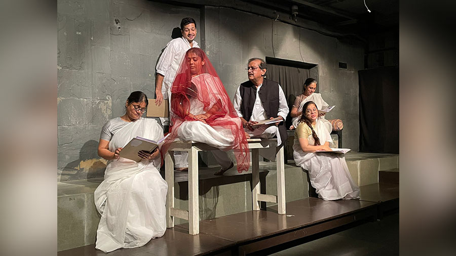 A scene from her latest play, ‘Kaagaz ke Gubbare’