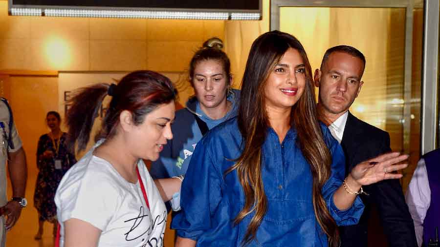 The actor at the Mumbai airport on Tuesday