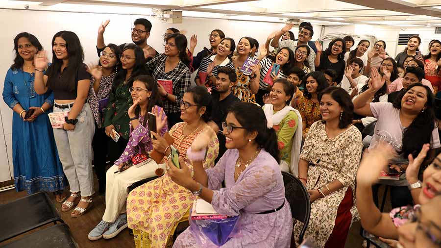 Fans of the author at the meet-and-greet session at Oxford Bookstore in Park Street 