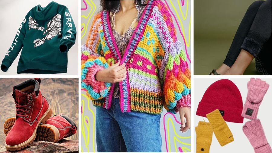 From bright hand-knit sweaters to hiking boots, beanies to sweatshirts, this list has it all