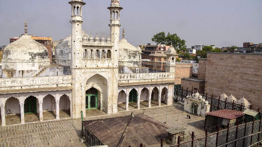 Gyanvapi Mosque after its survey by a commission, in Varanasi