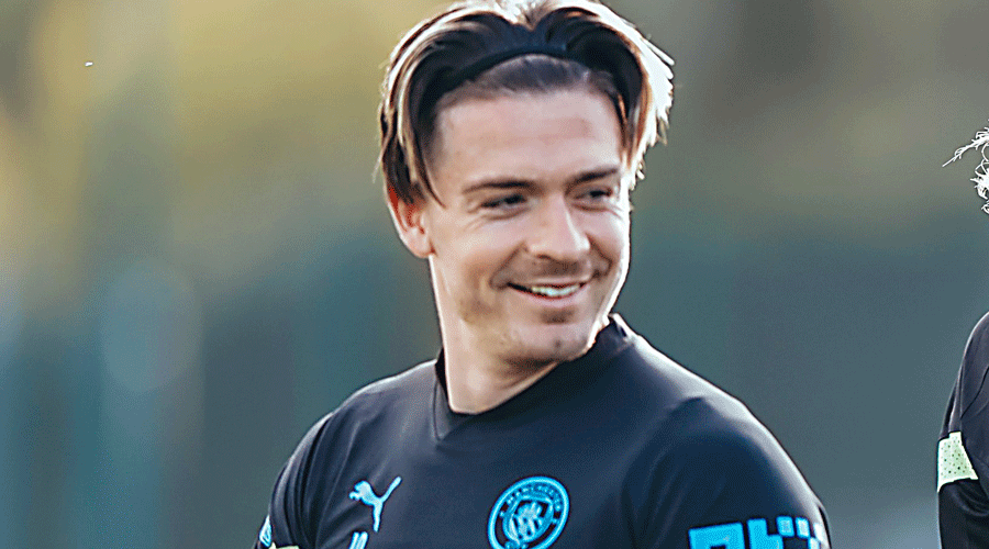 Manchester City’s Jack Grealish during a practice session.