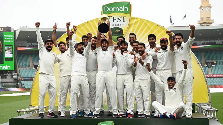 India after winning the Border-Gavaskar Trophy in Australia in 2018-19 