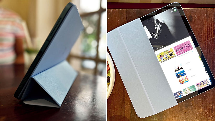 There is also the option of using a simple folio cover that can also be used to prop up the device