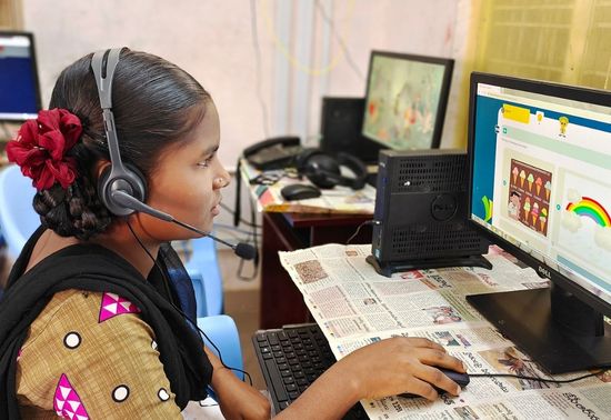Students in Telangana learning to code and exploring apps