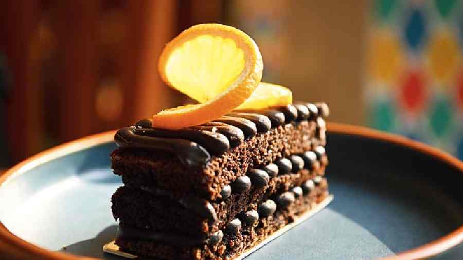 A dessert fit for the Gods. This decadent pastry has dark chocolate and orange, a combination that’s agreeable in almost all forms.