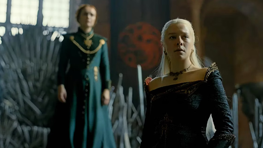 Princess Rhaenyra and Queen Alicent in a scene from HOTD.