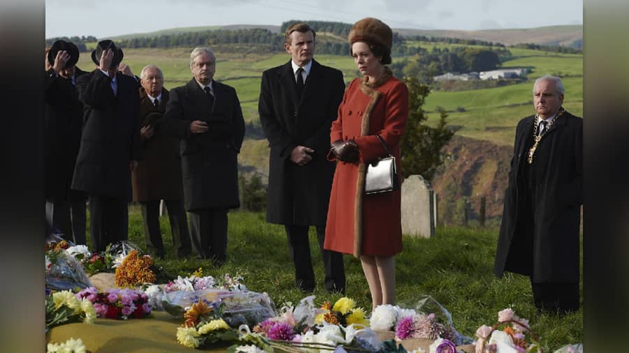A still from The Crown season 1.