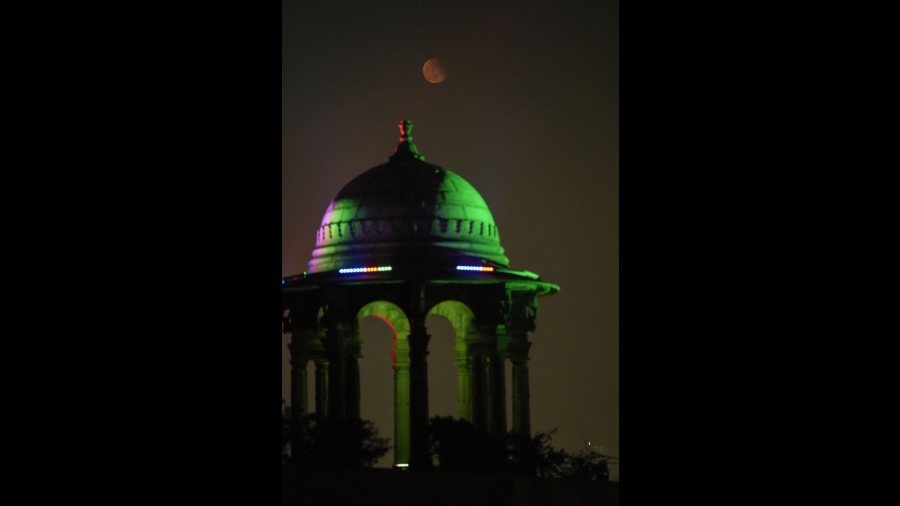 How the shadowed moon looked to New Delhi
