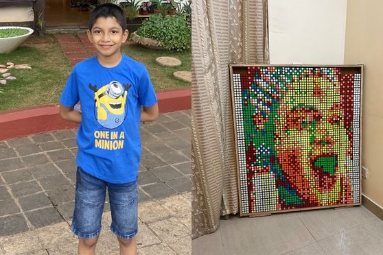 Shresht Prabhu started making art out of Rubik’s Mosaic a year back