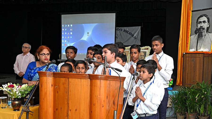 DKS students sing hymns and songs at the event