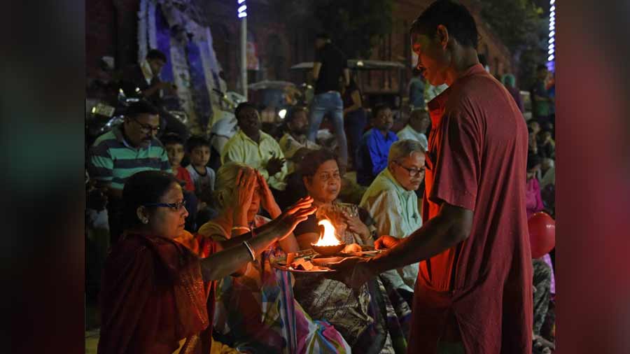 People gather in large numbers every year to witness the aarti