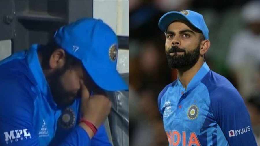 Rohit Sharma and Virat Kohli after suffering a 10-wicket defeat to England in the semi-final.