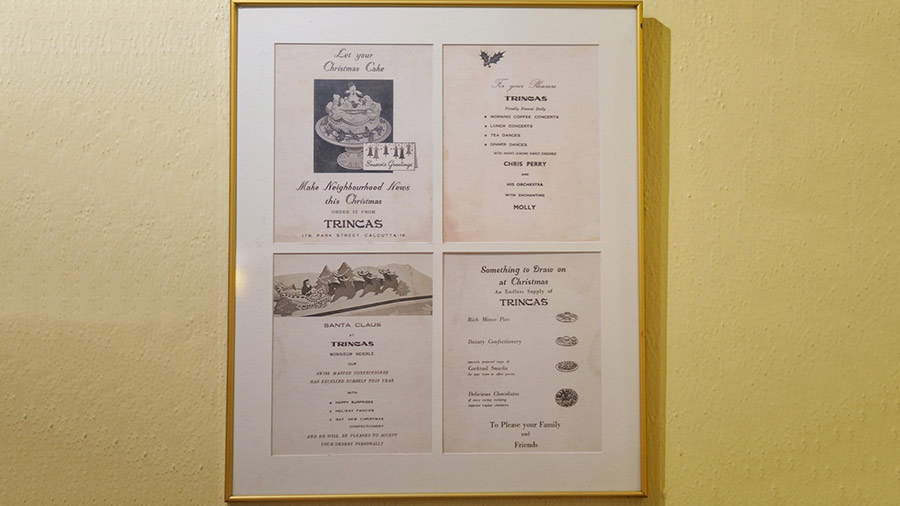 An old Christmas menu from the golden days of Trincas’s breakfasts