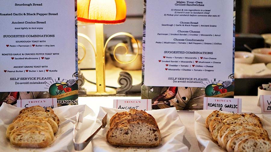 The Roasted Garlic and Black Pepper Bread is a popular loaf