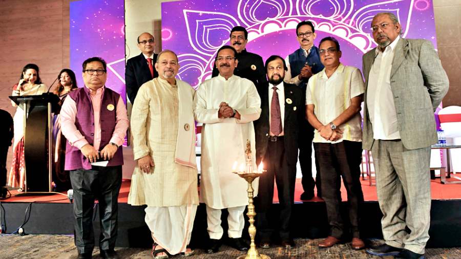 Attendees at the opening ceremony of the Global Communication Conclave, hosted by the Public Relations Council of India, in association with The Telegraph, at the Fairfield by Marriott, Kolkata on Friday. 
