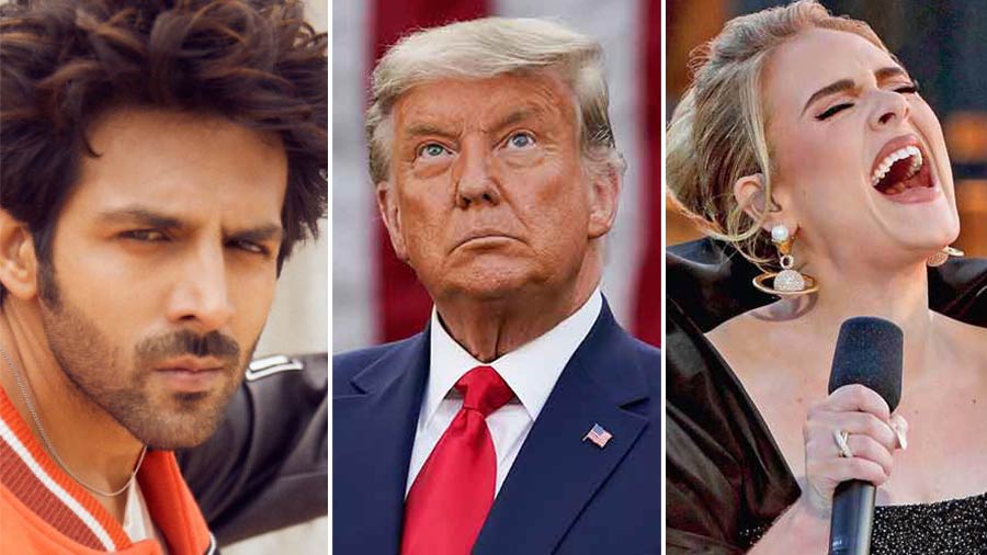 (L-R) Kartik Aaryan, Donald Trump and Adele are among the newsmakers of the week