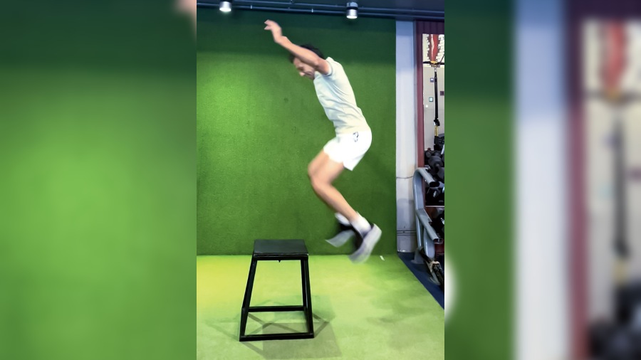 The box jump is a plyometric exercise that adds explosive power in the legs and hips