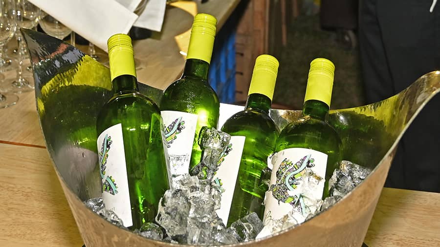 Bottles of B from Bordeaux White Wine on ice