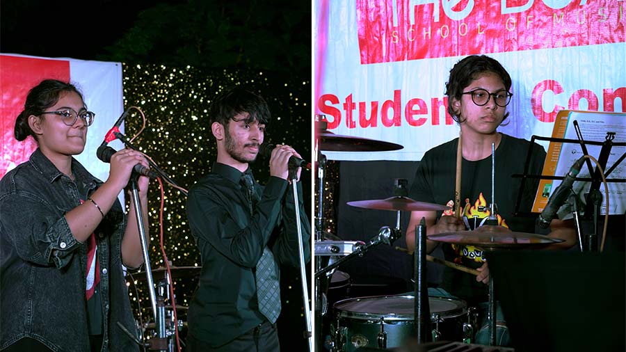 (L-R) Aahan Ray Kapur and Mannat Kaur sang ‘Sway’ by Michael Bublé and Sanjali Dugar played Queen’s ‘Another One Bites The Dust’ on drums
