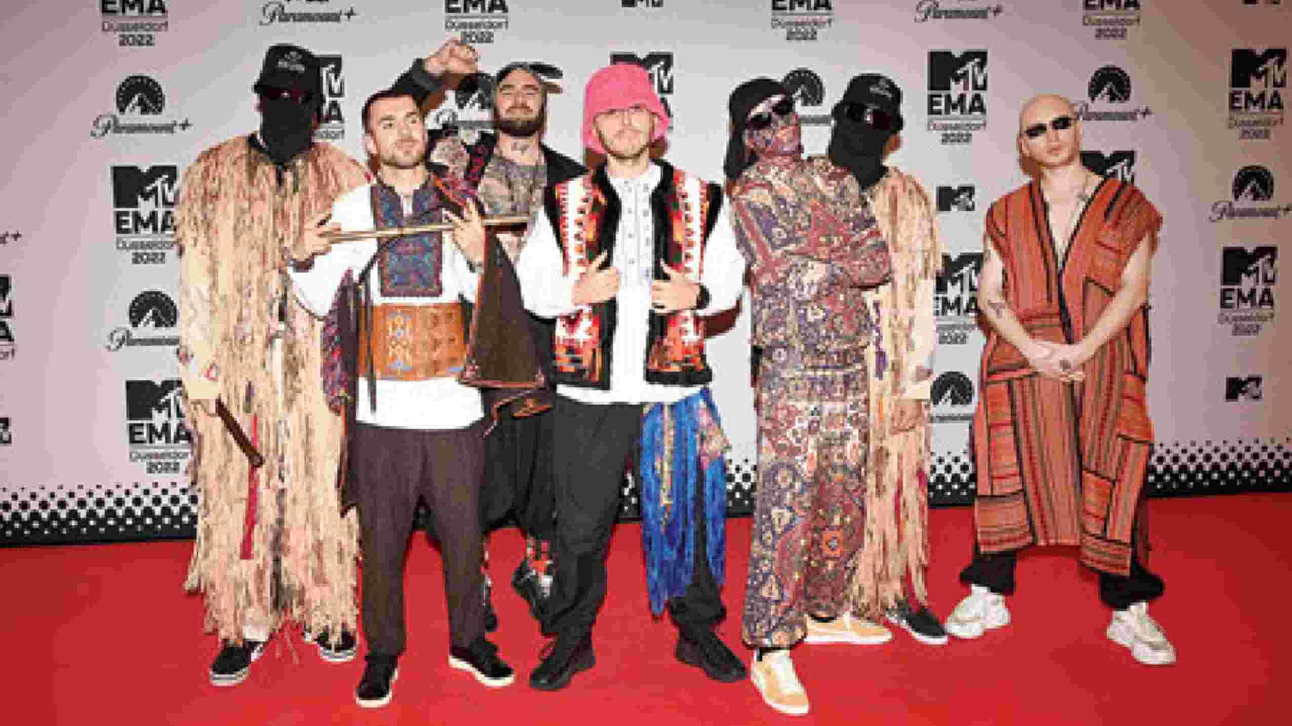 Ukranian act Kalush on the red carpet
