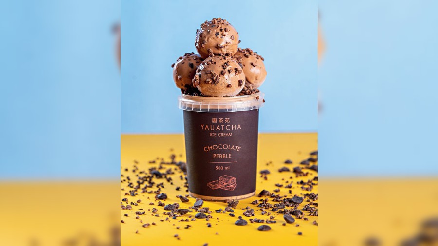 The Chocolate Pebble ice cream will surprise the palate with a rich decadent taste sprinkled with chocolate pebbles in every scoop.