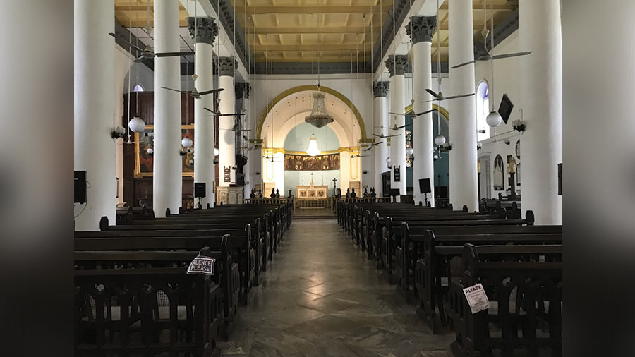 Not a blue tile in sight at Kolkata’s St. John’s Church