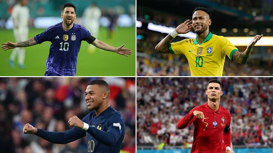 One or more matches involving any two out of Lionel Messi, Neymar, Cristiano Ronaldo and Kylian Mbappe is quite probable at the World Cup in Qatar