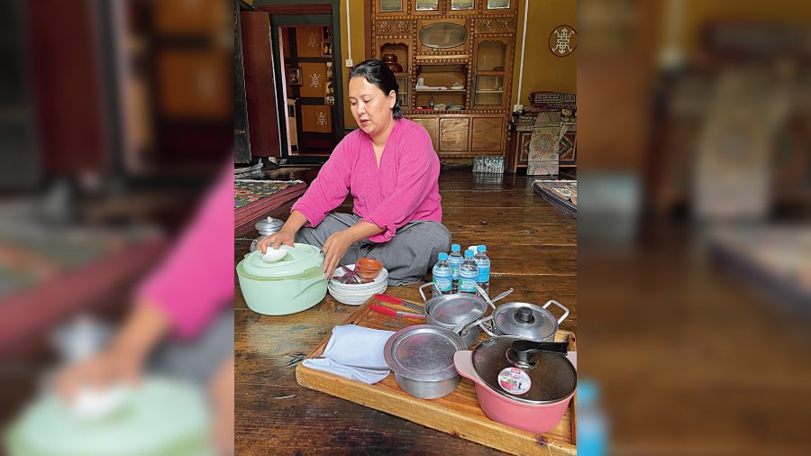 Homemade Bhutanese delicacies at the Tshering Farm House