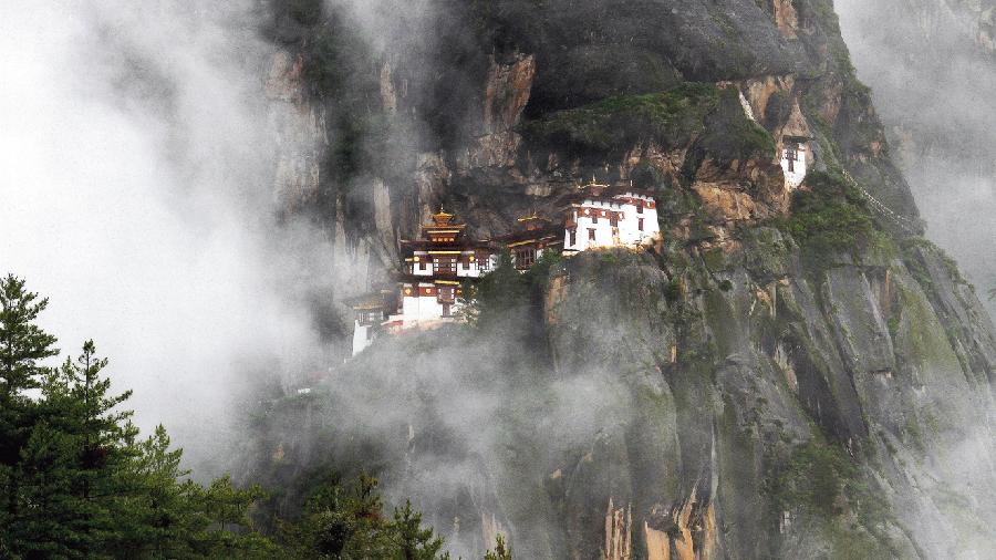 A glimpse of the famed Tiger’s Nest monastery through the mist