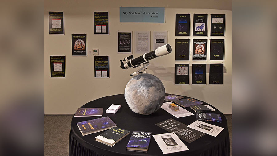 The Sky Watchers’ Association’s corner displays books, models and a telescope
